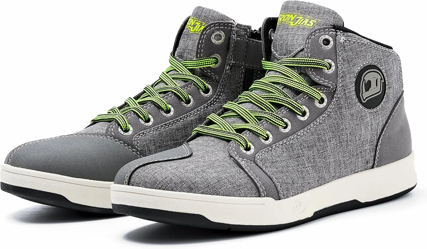 IRON JIA'S Motorcycle Shoes for Men, Breathable Anti-Slip Protective Gear, Powersport Casual Motorcycle Riding Boots (Grey 9.5)