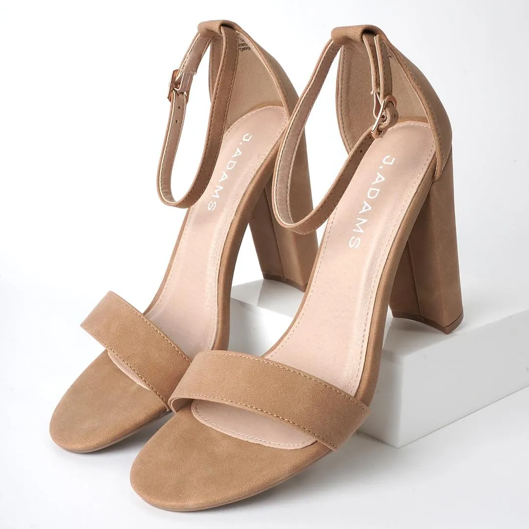 J. Adams Shirley Heels for Women - Ankle Strap High Heel Dressy Sandals