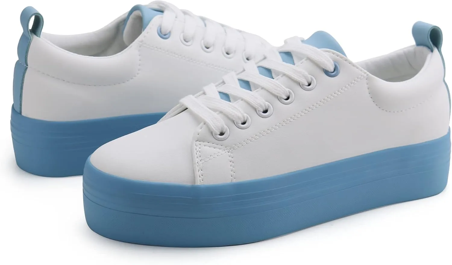 JABASIC Women Lace Up Platform Sneakers Comfortable Casual Fashion Sneaker Walking Shoes