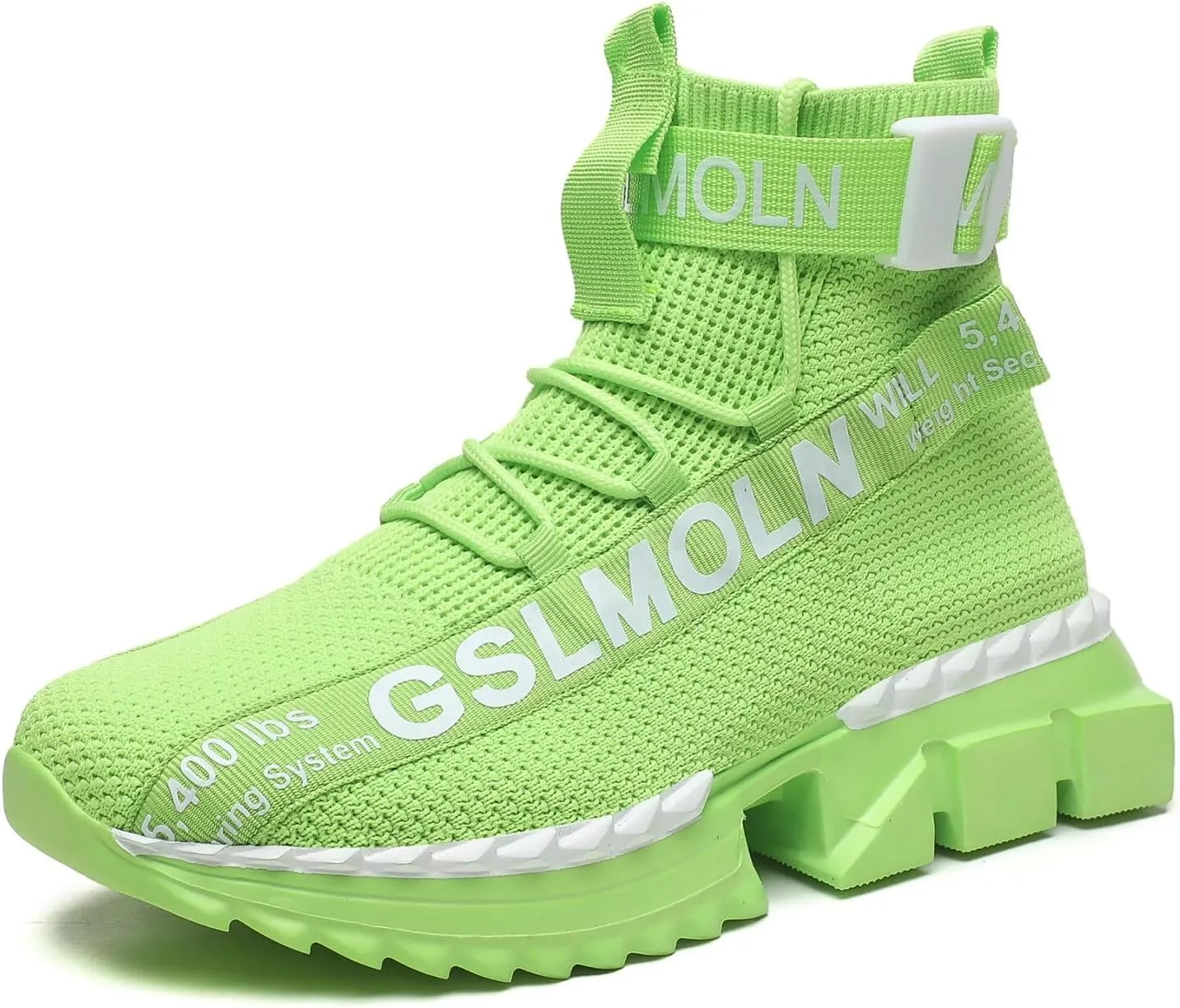 Jakcuz Men's High Top Sneakers Breathable Gym Athletic Running Walking Tennis Boy Comfortable Fashion Platform Shoes