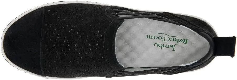 Jambu Womens Erin Floral Cut Out Slip On Sneakers Shoes Casual - Black