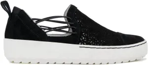Jambu Womens Erin Floral Cut Out Slip On Sneakers Shoes Casual - Black