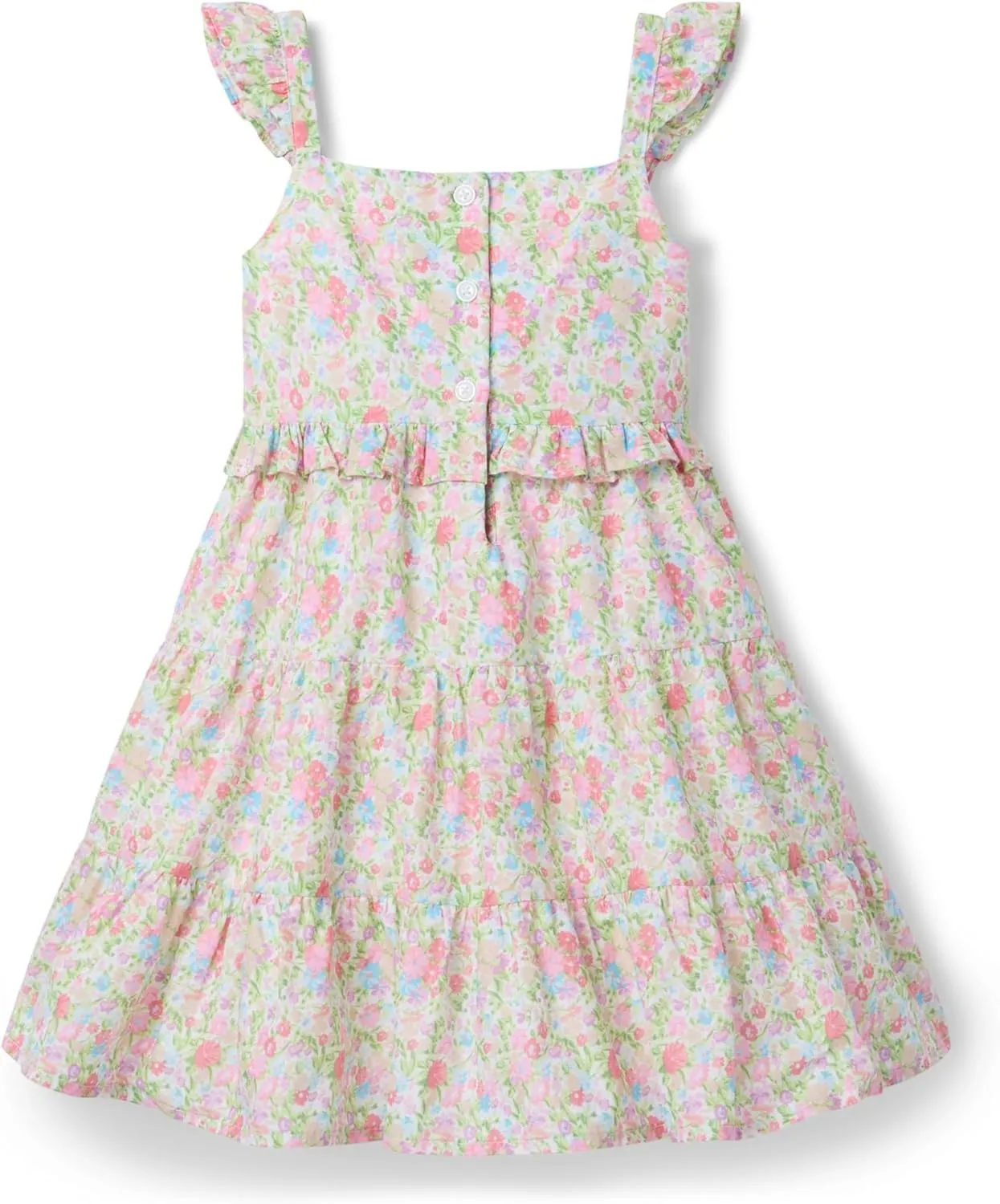 Janie and Jack Girls' Flutter Sleeve Ditsy Floral Dress (Toddler/Little Big Kid)