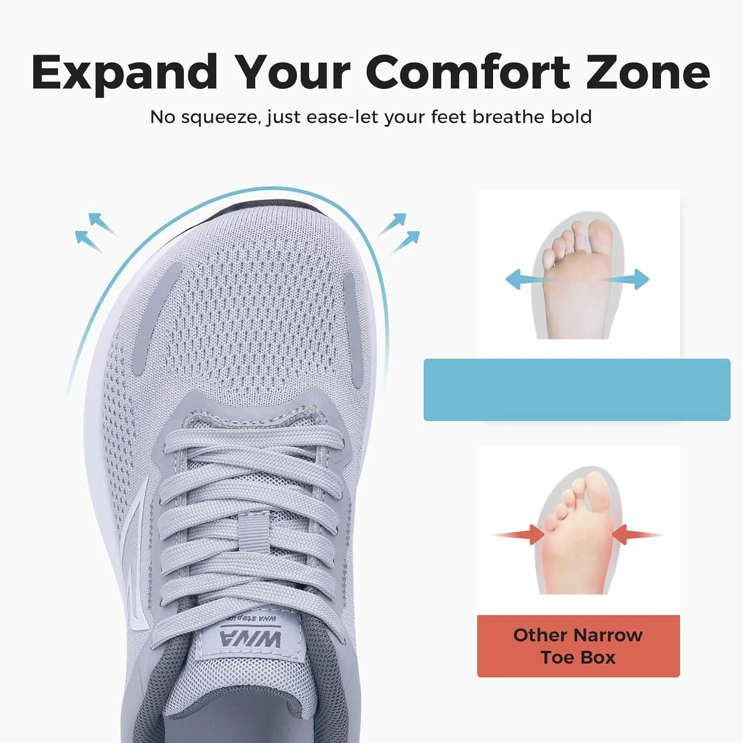 JARLIF Women's Wide Toe Box Slip-On Air Cushion Walking Shoes Comfortable Tennis Athletic Sneakers for Running, Gym & Outdoor