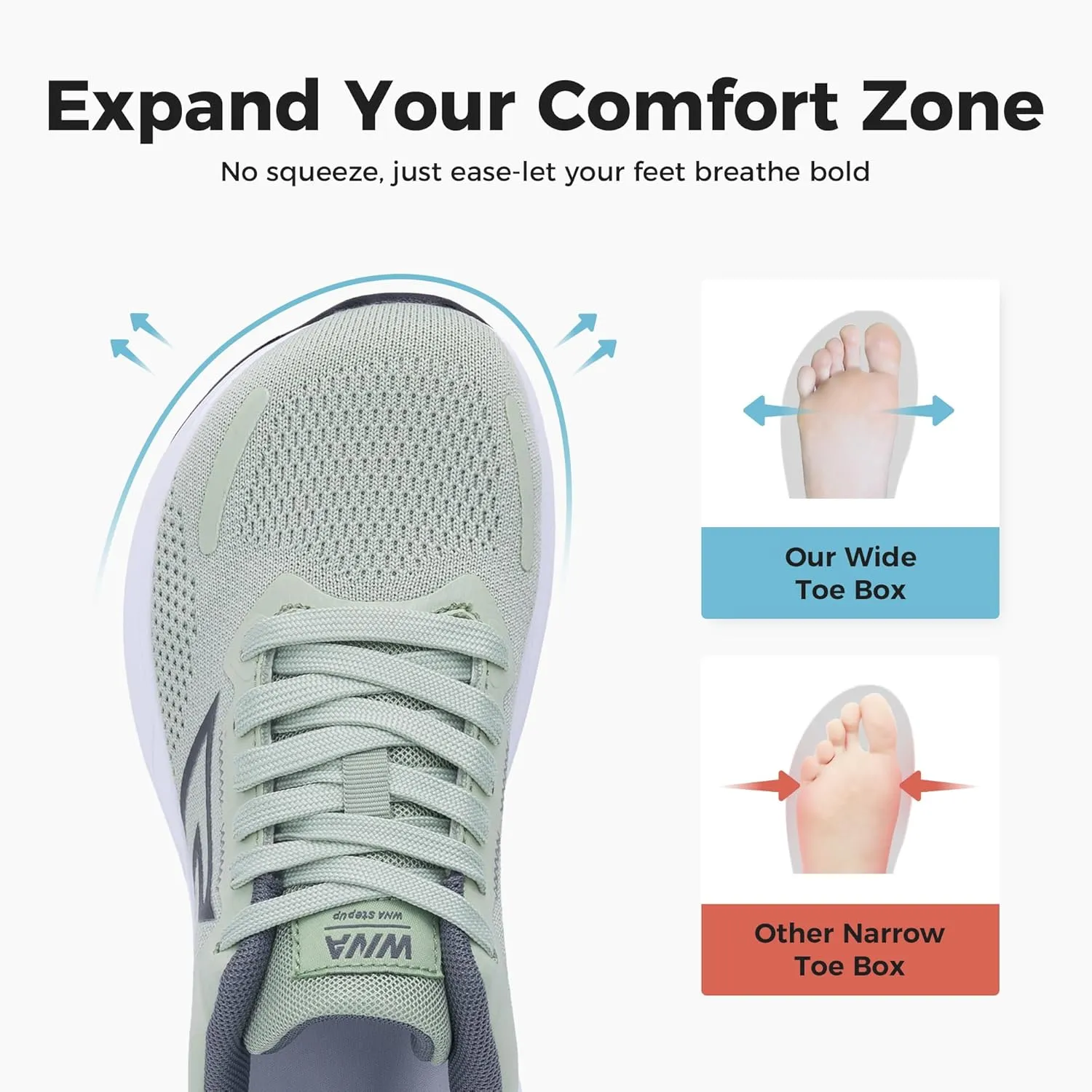 JARLIF Women's Wide Toe Box Slip-On Air Cushion Walking Shoes Comfortable Tennis Athletic Sneakers for Running, Gym & Outdoor