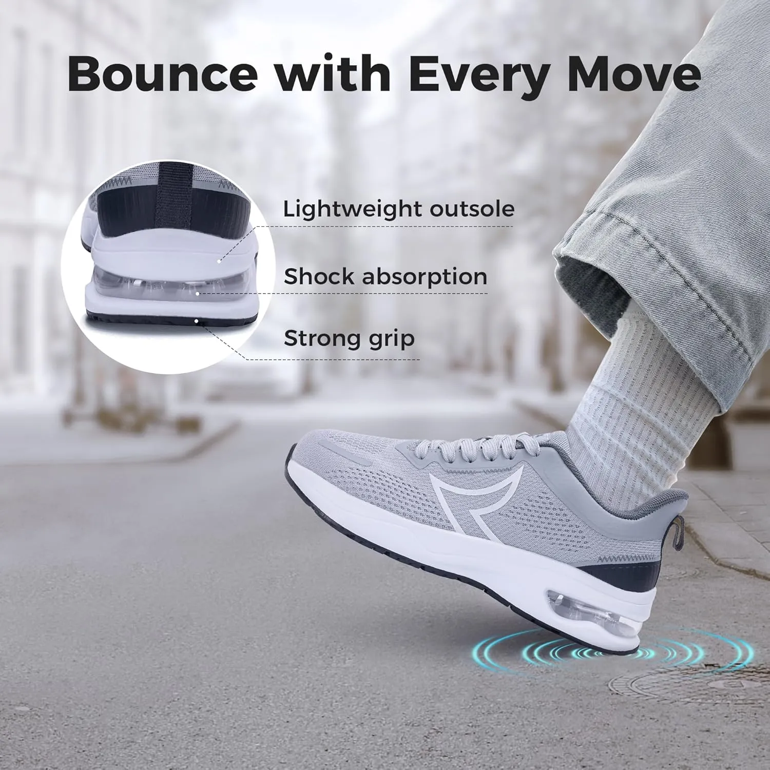 JARLIF Women's Wide Toe Box Slip-On Air Cushion Walking Shoes Comfortable Tennis Athletic Sneakers for Running, Gym & Outdoor