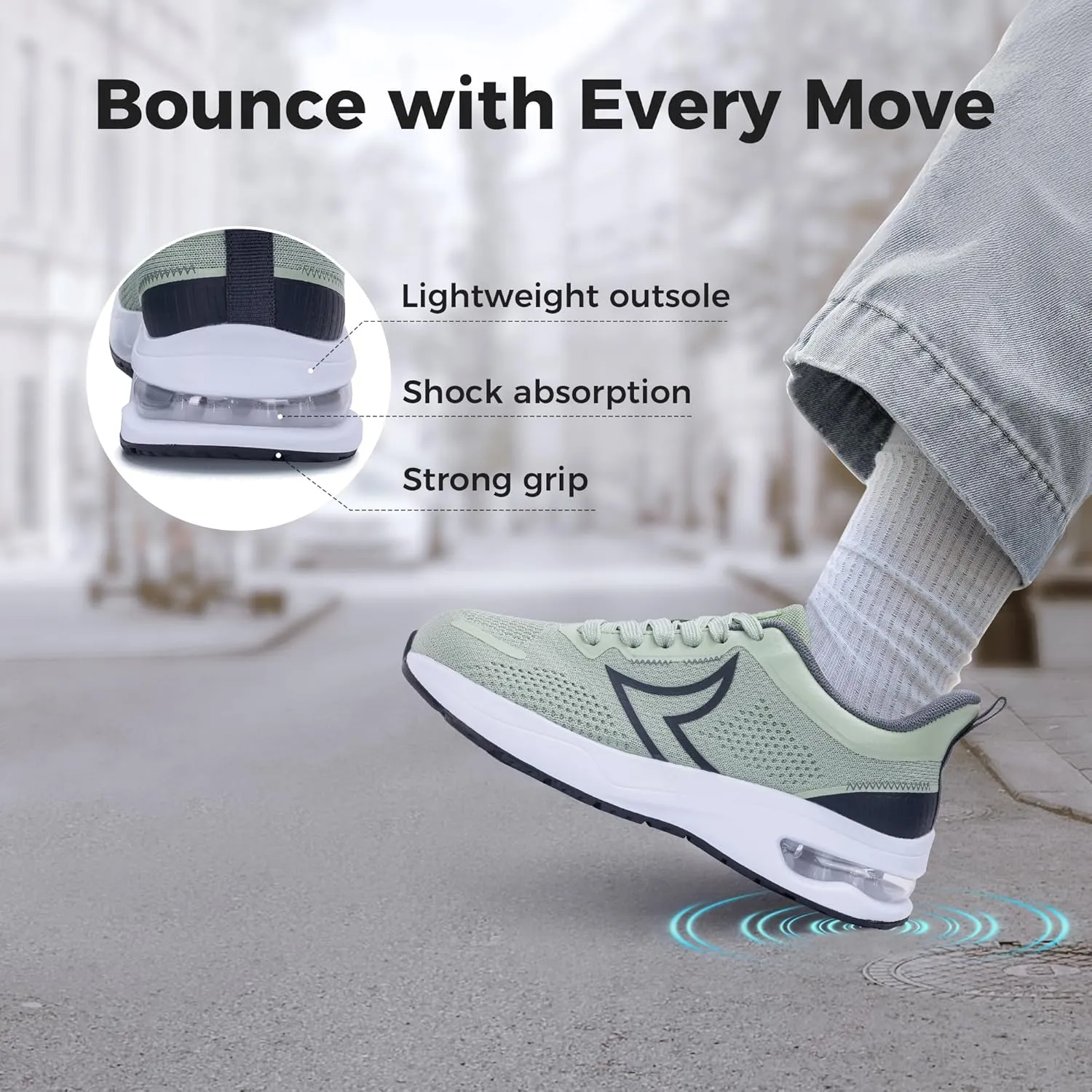 JARLIF Women's Wide Toe Box Slip-On Air Cushion Walking Shoes Comfortable Tennis Athletic Sneakers for Running, Gym & Outdoor