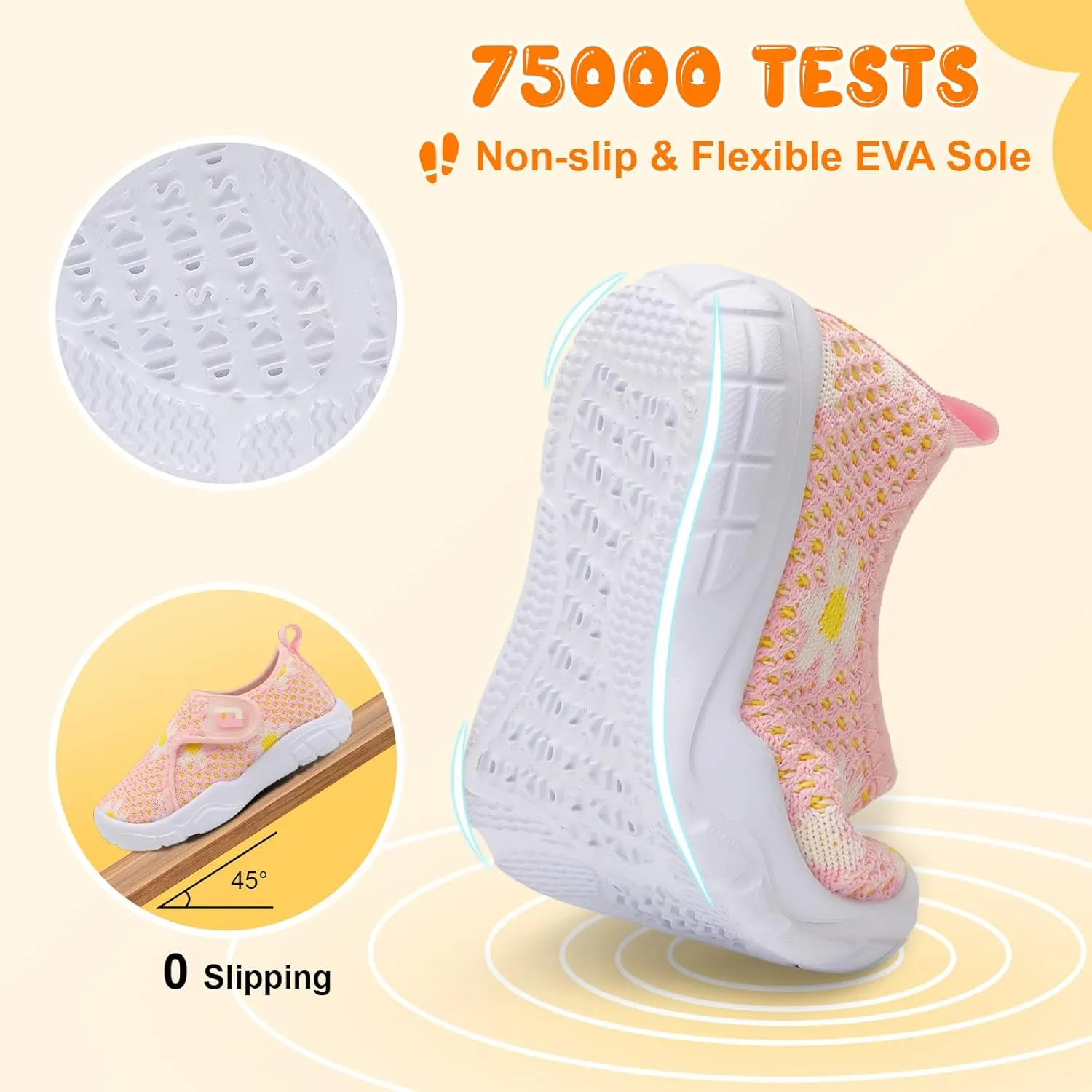 JOINFREE Toddler Boys Girls Barefoot Shoes Breathable Kids Sneakers Lightweight Walking Shoes Slip On Tennie Shoes Wide School Shoes
