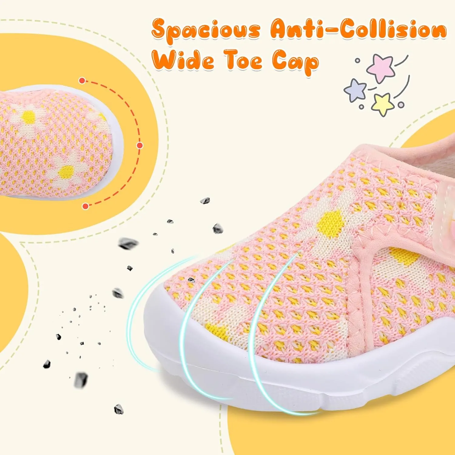 JOINFREE Toddler Boys Girls Barefoot Shoes Breathable Kids Sneakers Lightweight Walking Shoes Slip On Tennie Shoes Wide School Shoes