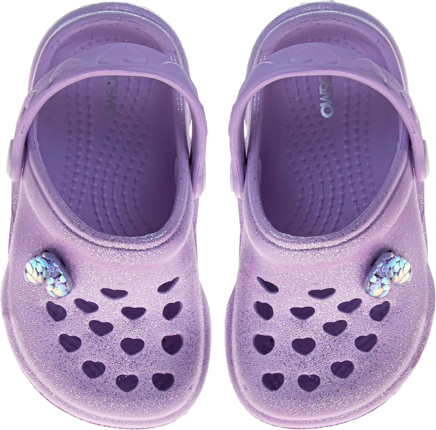 Josmo Kids Stylish Clogs Water Slides for Girls - Summer Beach Pool Heart Slip-on Sandals (Size 5-10 Toddler)