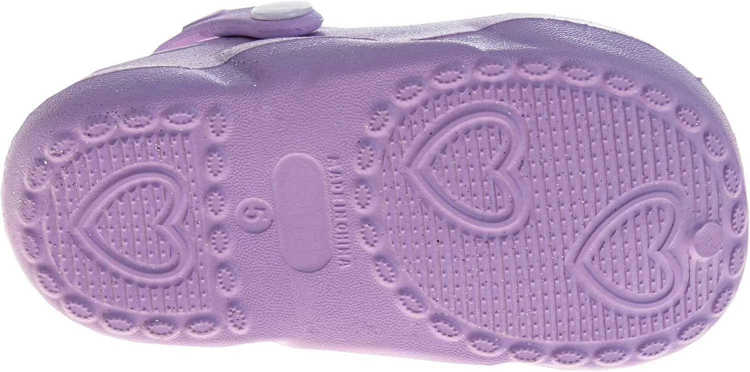 Josmo Kids Stylish Clogs Water Slides for Girls - Summer Beach Pool Heart Slip-on Sandals (Size 5-10 Toddler)