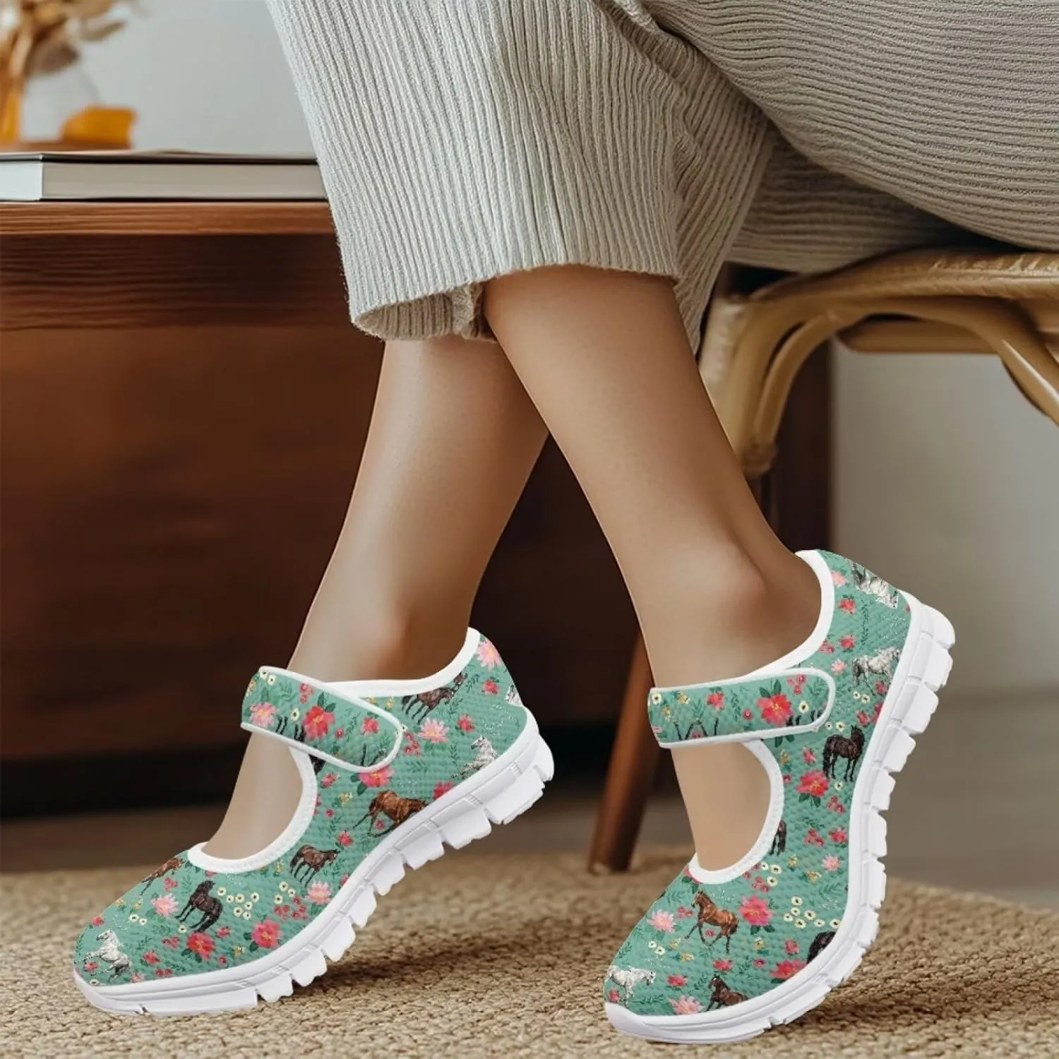 JoyLamoria Rainbow LGBT Walking Shoes Y2K Leopard Flats Arch Support Travel Working Nurse Shoes Light Wight Diabetic Shoes