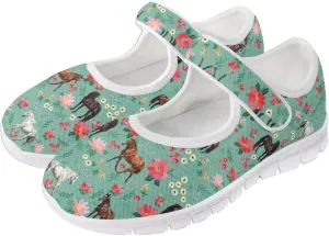 JoyLamoria Rainbow LGBT Walking Shoes Y2K Leopard Flats Arch Support Travel Working Nurse Shoes Light Wight Diabetic Shoes