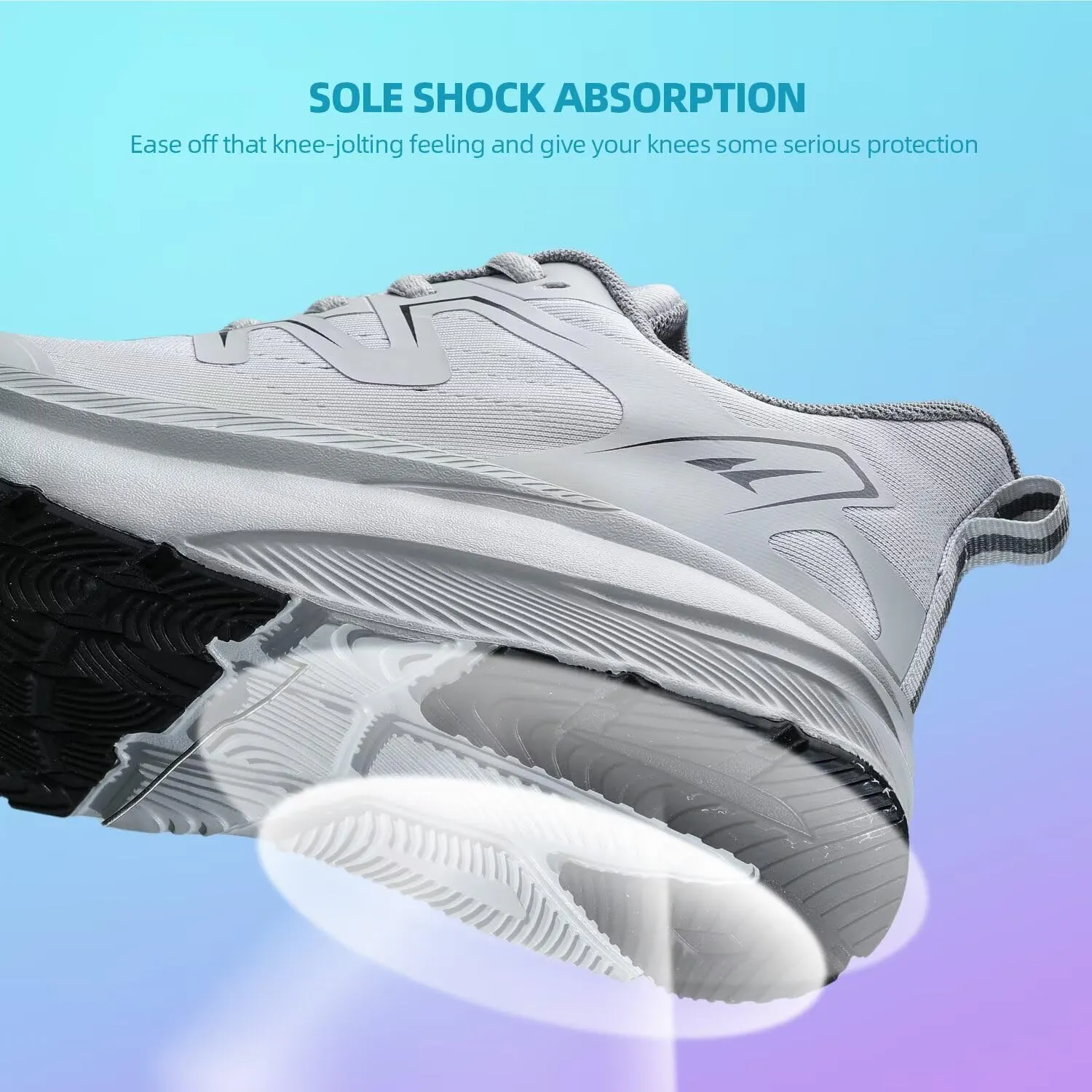 KDN Men's Road Running Shoes Wide Toe Box Shoes for Men Walking Sneakers Gym Workout Tennis Shoes for Wide Feet