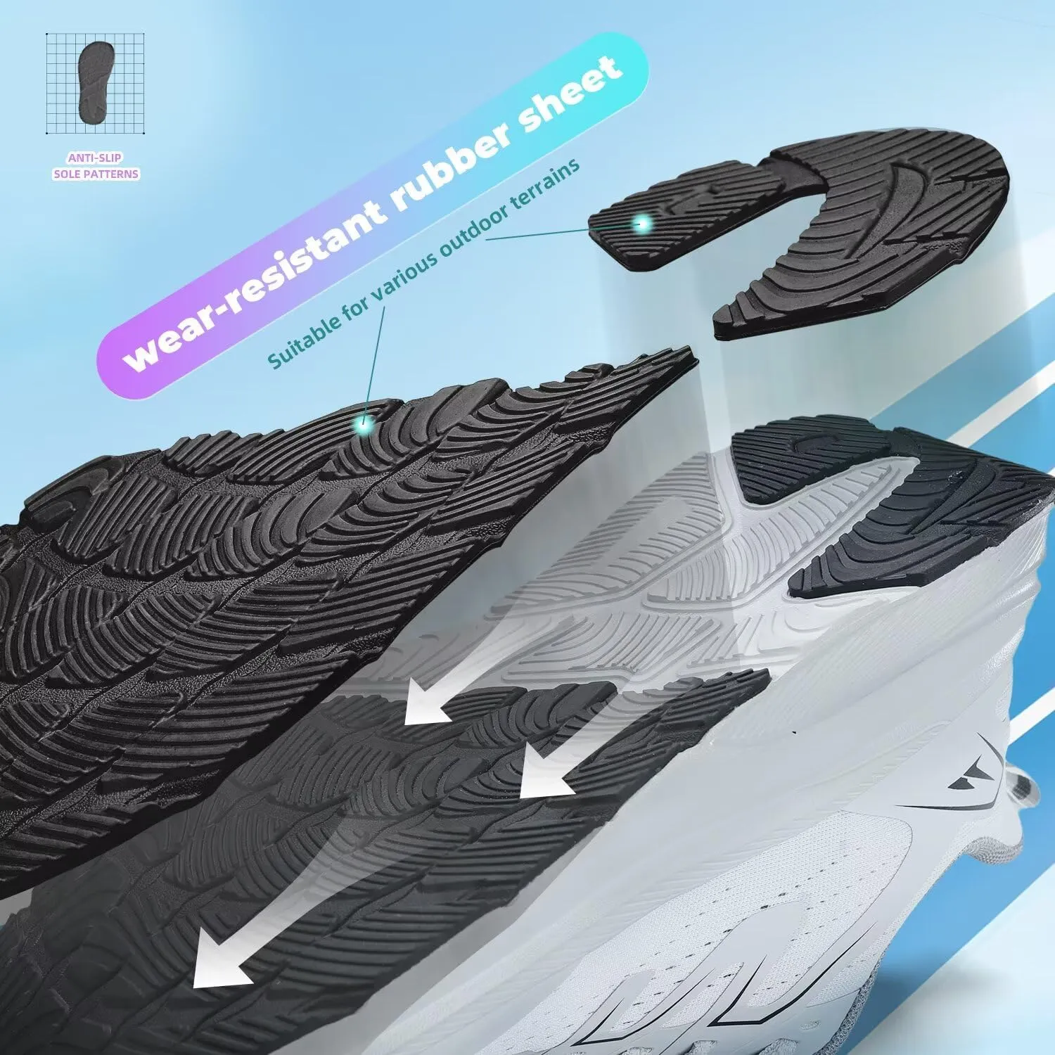 KDN Men's Road Running Shoes Wide Toe Box Shoes for Men Walking Sneakers Gym Workout Tennis Shoes for Wide Feet
