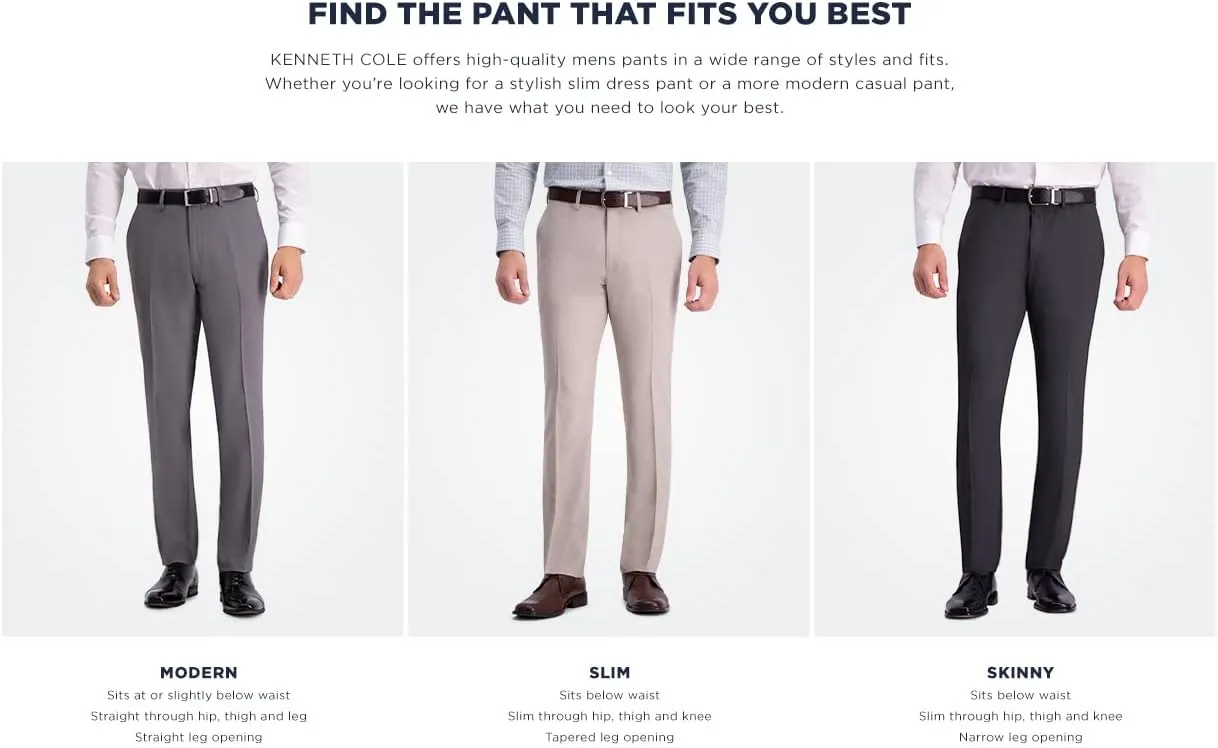 Kenneth Cole Men's Fashion Patterned Slim Fit Dress Pant