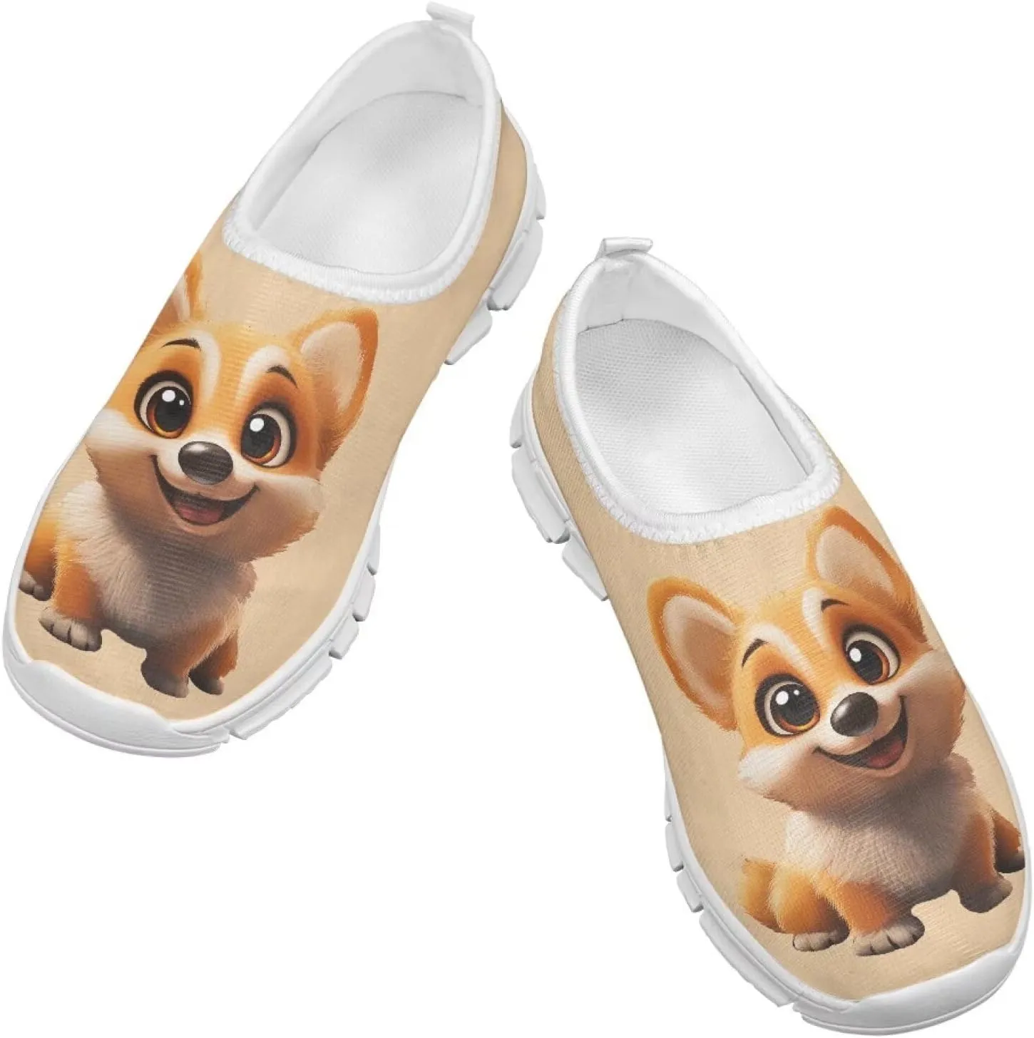 Kids Breathable Sneakers Cute Slip On Casual Shoes Boys Girls Fashion EVA Non Slip Shoes for Climbing Size 11-15 White Sole