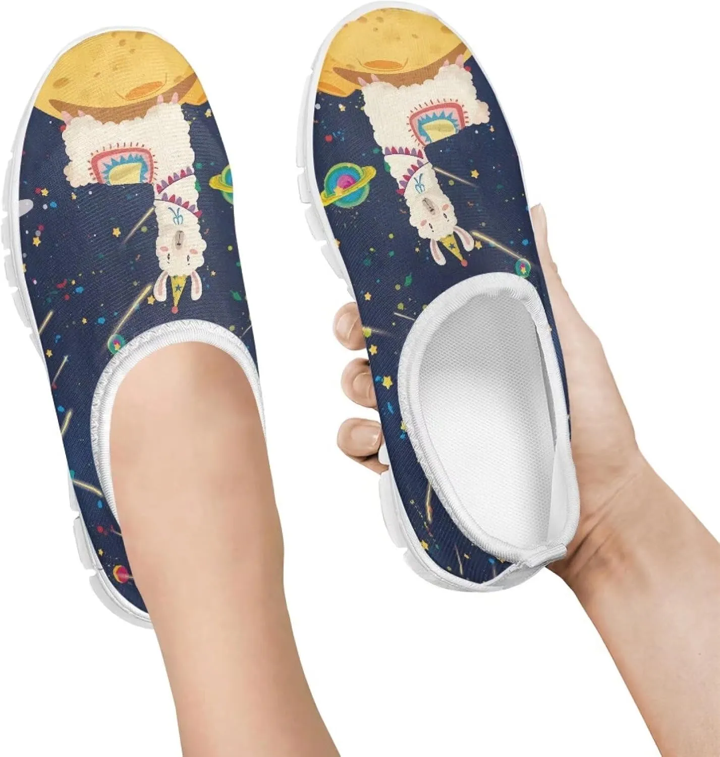 Kids Breathable Sneakers Cute Slip On Casual Shoes Boys Girls Fashion EVA Non Slip Shoes for Climbing Size 11-15 White Sole