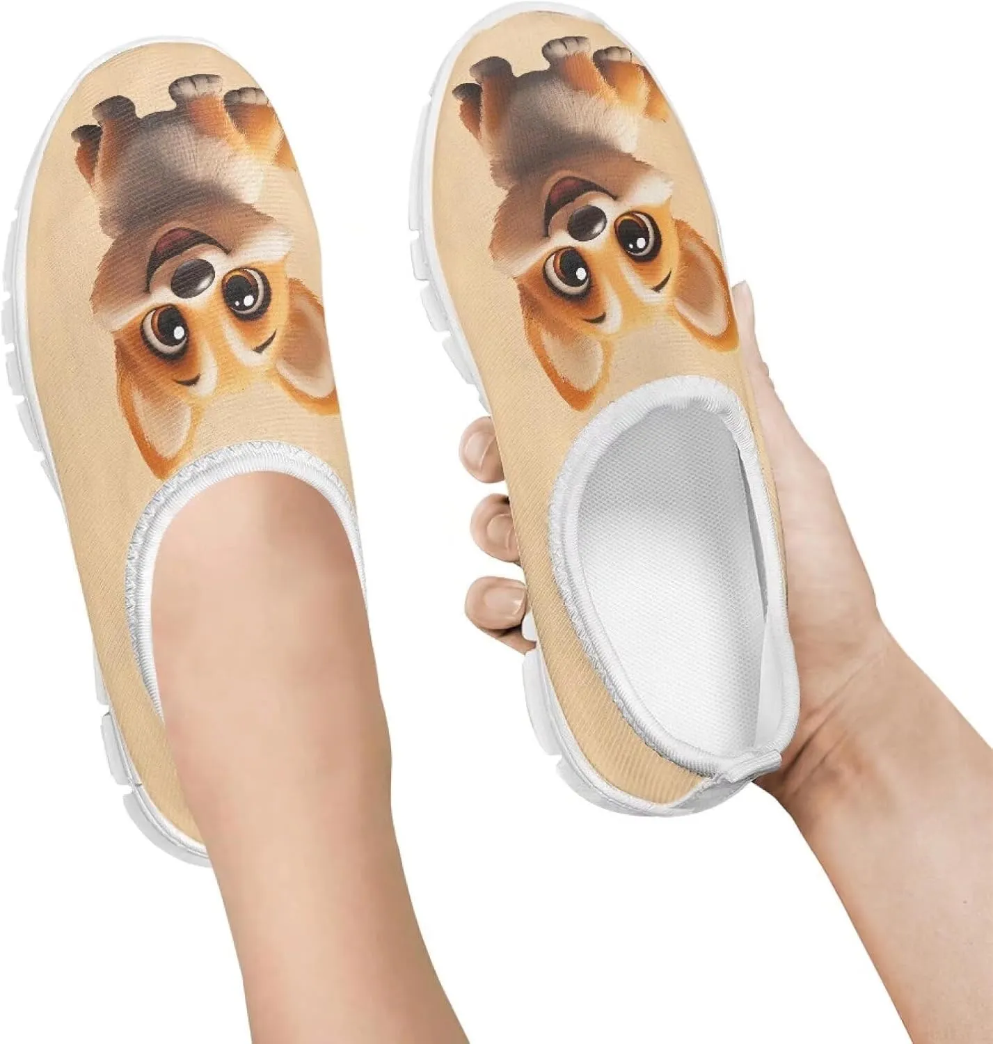 Kids Breathable Sneakers Cute Slip On Casual Shoes Boys Girls Fashion EVA Non Slip Shoes for Climbing Size 11-15 White Sole