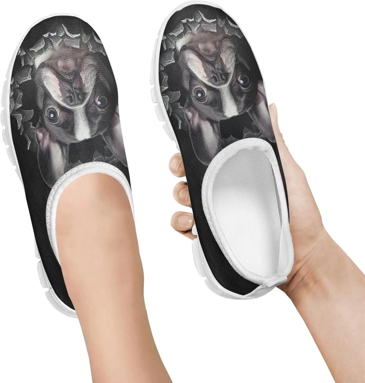 Kids Breathable Sneakers Cute Slip On Casual Shoes Boys Girls Fashion EVA Non Slip Shoes for Climbing Size 11-15 White Sole