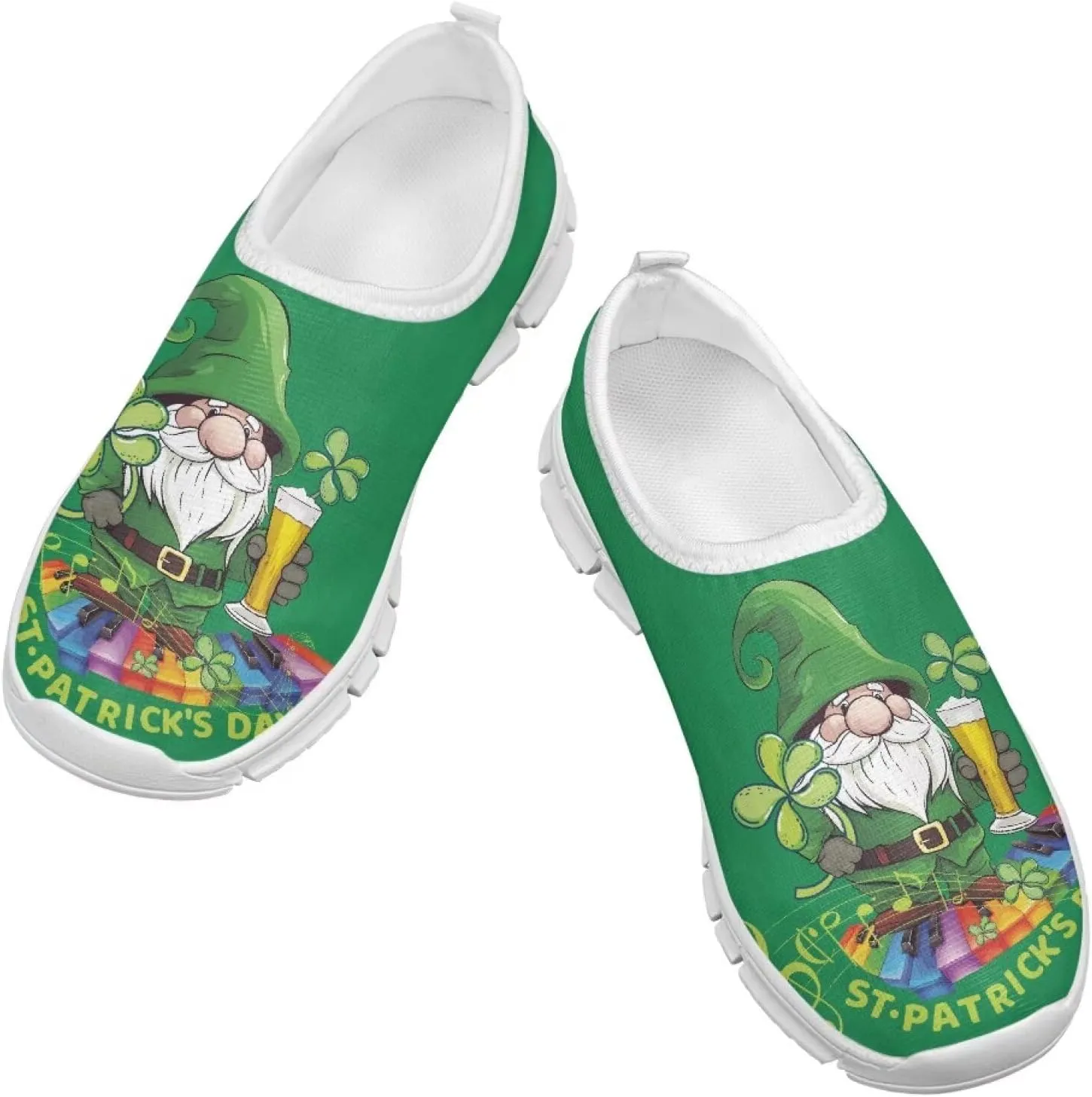 Kids Breathable Sneakers Cute Slip On Casual Shoes Boys Girls Fashion EVA Non Slip Shoes for Climbing Size 11-15 White Sole