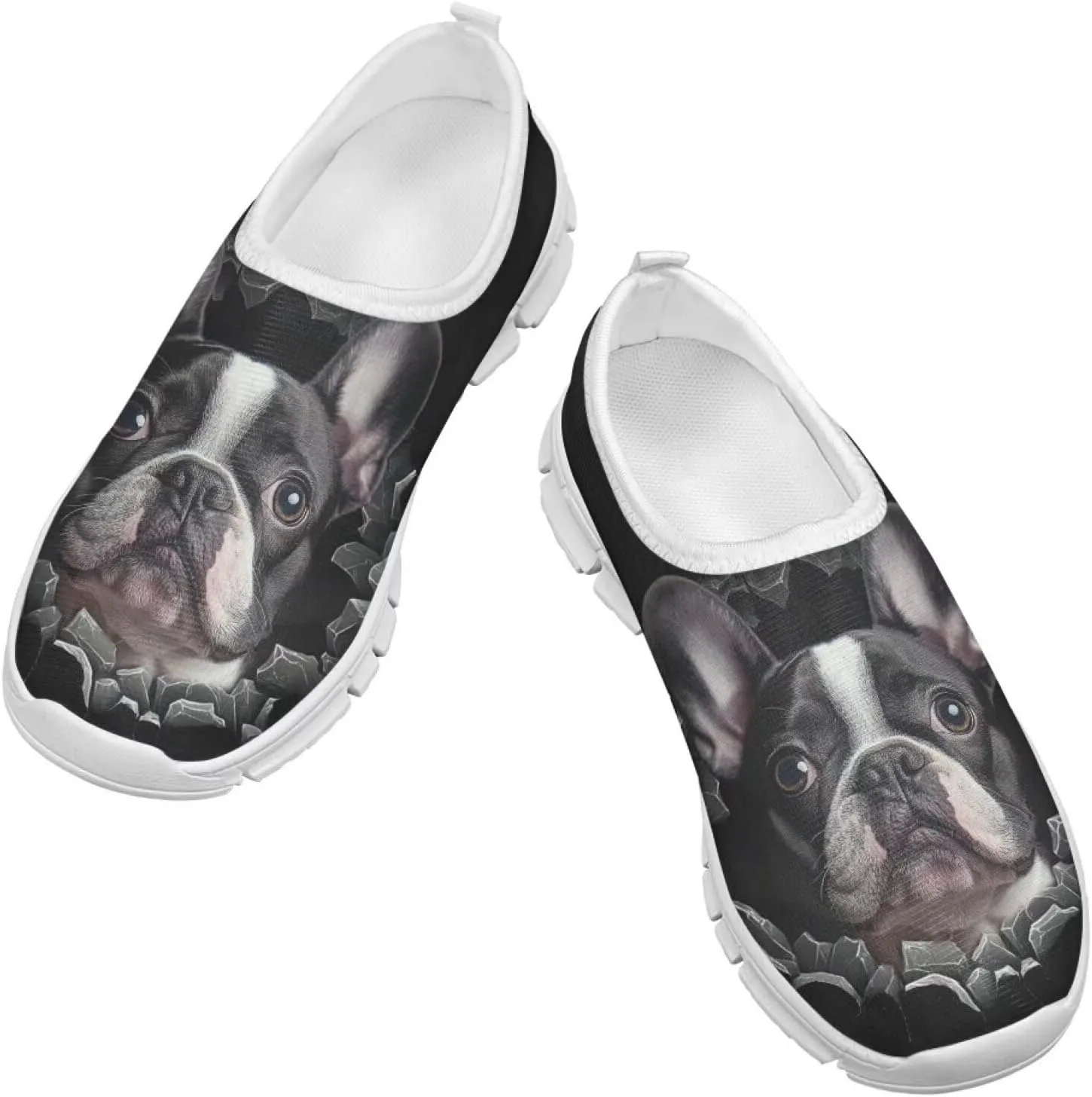 Kids Breathable Sneakers Cute Slip On Casual Shoes Boys Girls Fashion EVA Non Slip Shoes for Climbing Size 11-15 White Sole