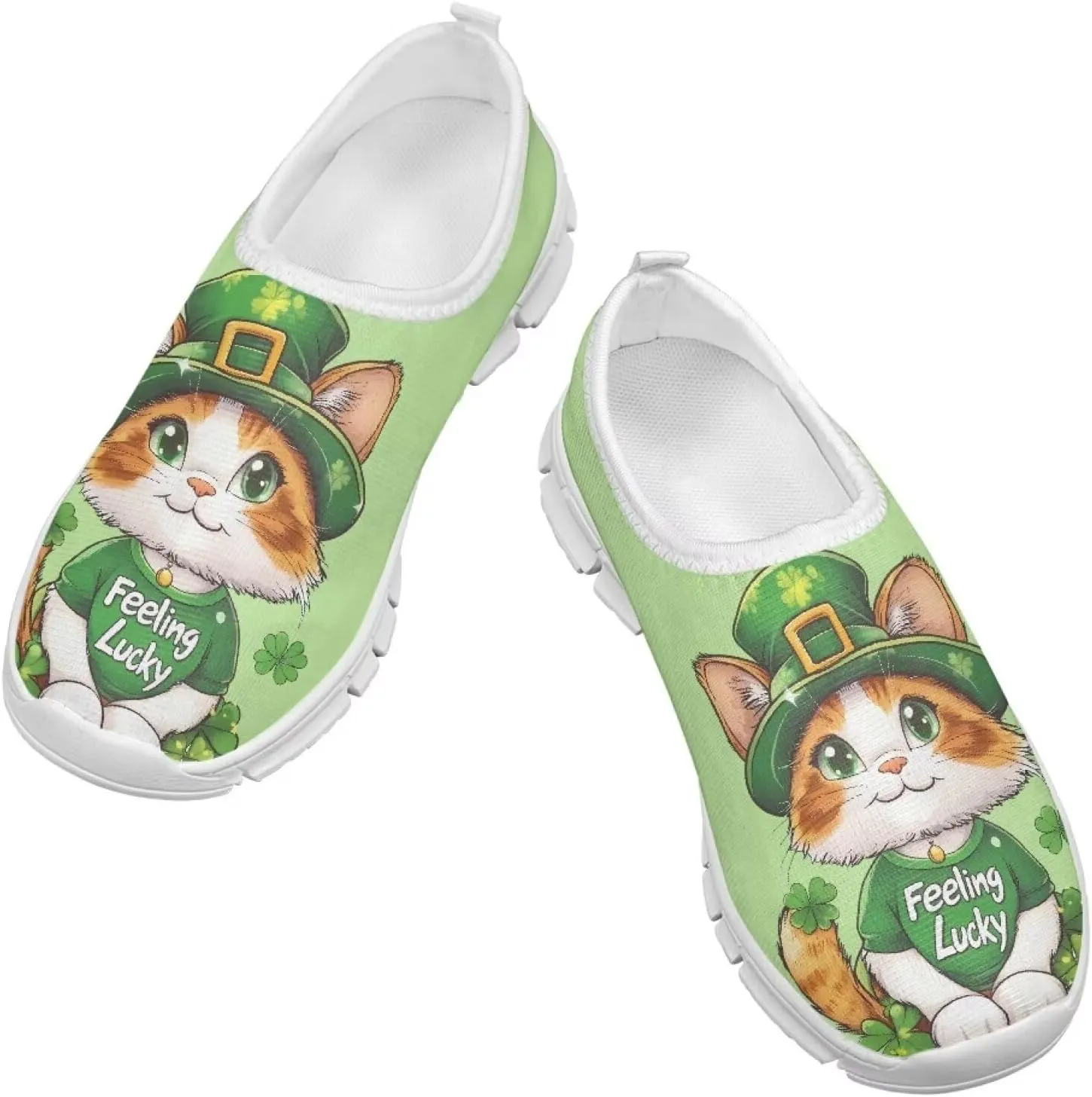 Kids Breathable Sneakers Slip On Casual Shoes Boys Girls Lightweight Cozy Walking Shoe for Workout Size 11-15 White Sole