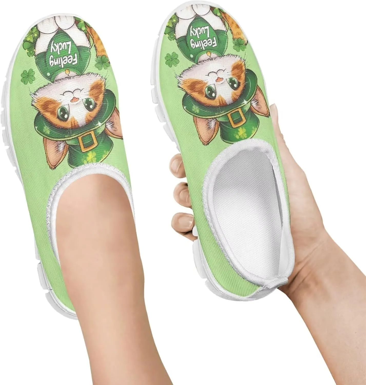 Kids Breathable Sneakers Slip On Casual Shoes Boys Girls Lightweight Cozy Walking Shoe for Workout Size 11-15 White Sole