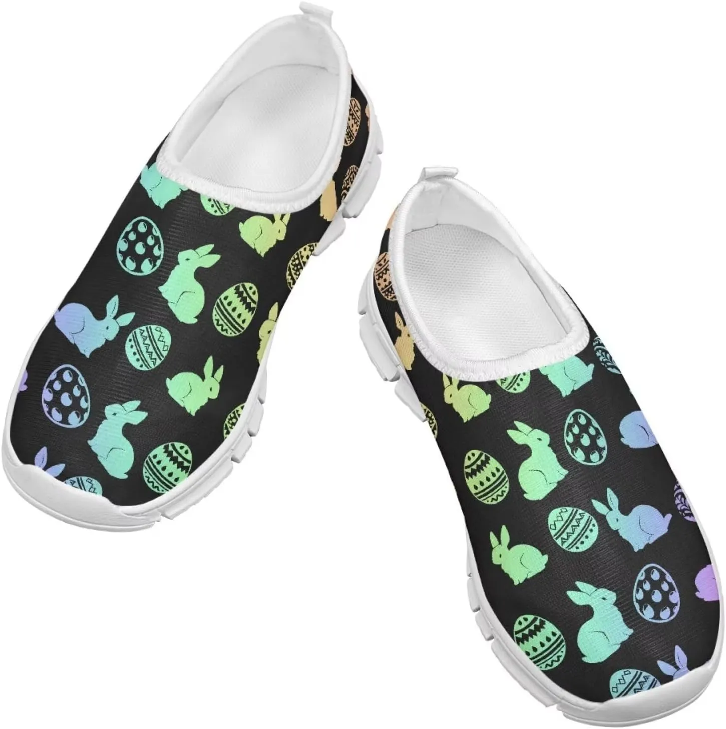 Kids Breathable Sneakers Slip On Casual Shoes Boys Girls Lightweight Cozy Walking Shoe for Workout Size 11-15 White Sole