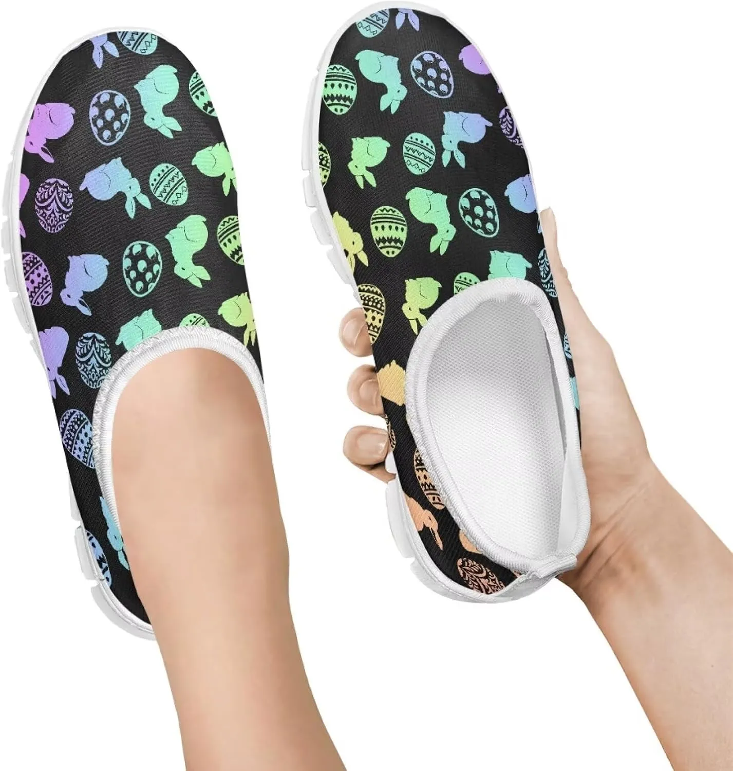 Kids Breathable Sneakers Slip On Casual Shoes Boys Girls Lightweight Cozy Walking Shoe for Workout Size 11-15 White Sole