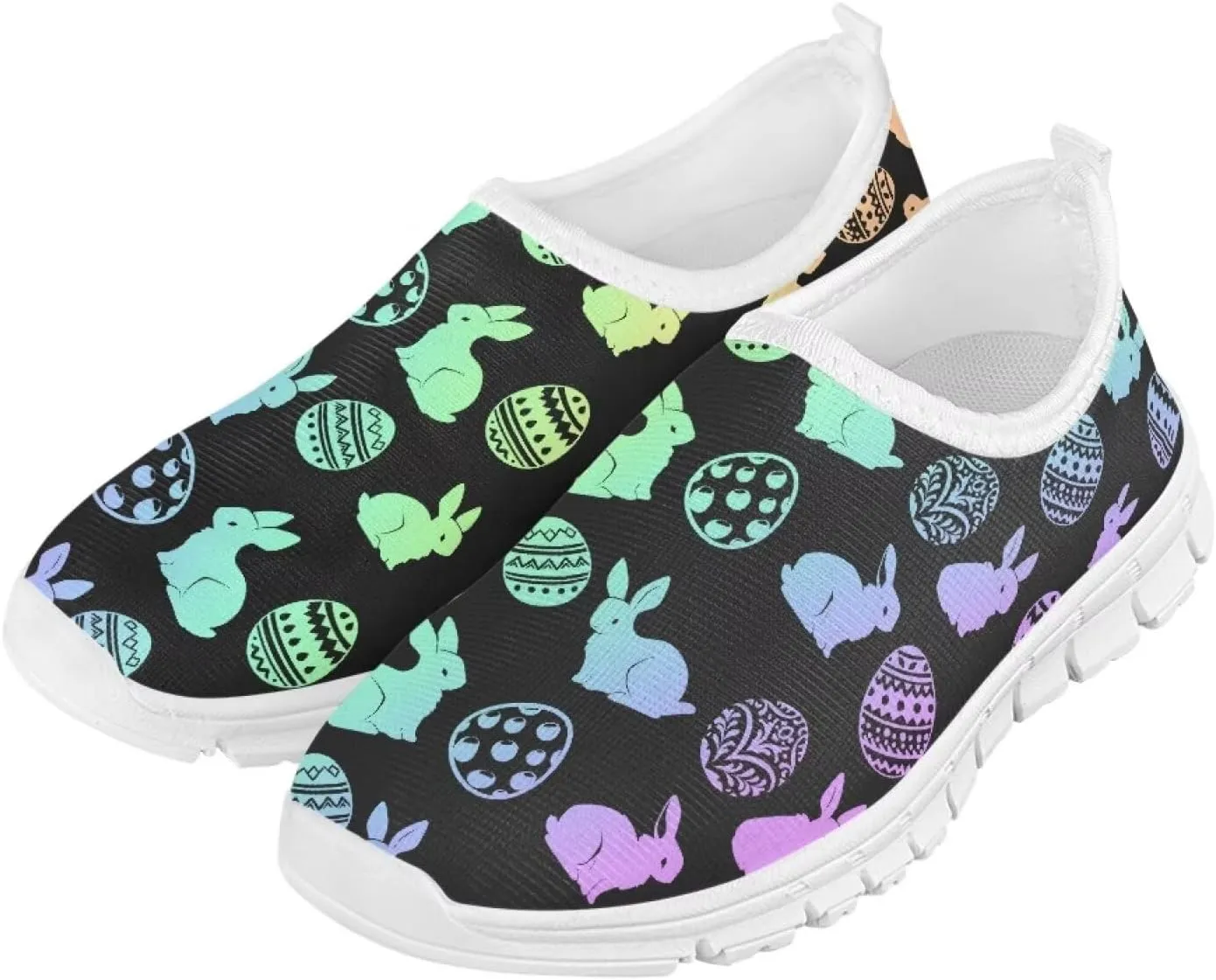 Kids Breathable Sneakers Slip On Casual Shoes Boys Girls Lightweight Cozy Walking Shoe for Workout Size 11-15 White Sole
