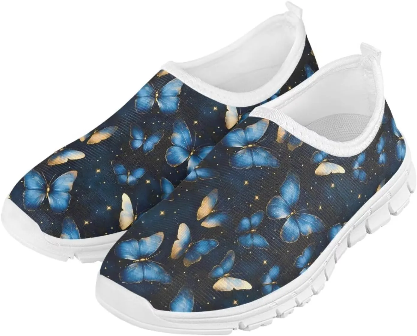 Kids Breathable Sneakers Slip On Casual Shoes Boys Girls Lightweight Cozy Walking Shoe for Workout Size 11-15 White Sole