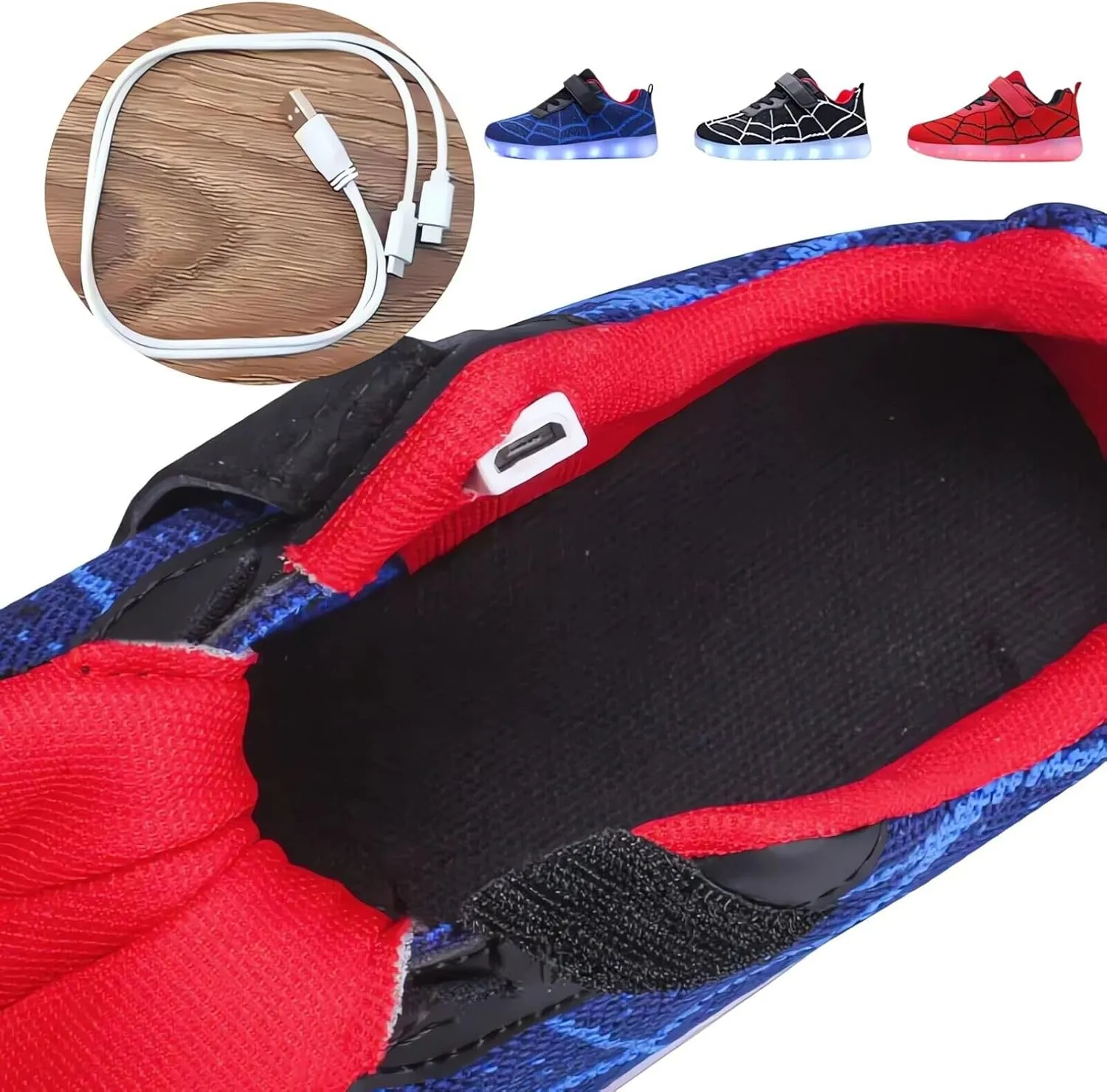 Kids LED Shoes Boys Girls Light Up Trainers Children USB Charging Flashing Sneakers Gift for Birthday Halloween Xmas