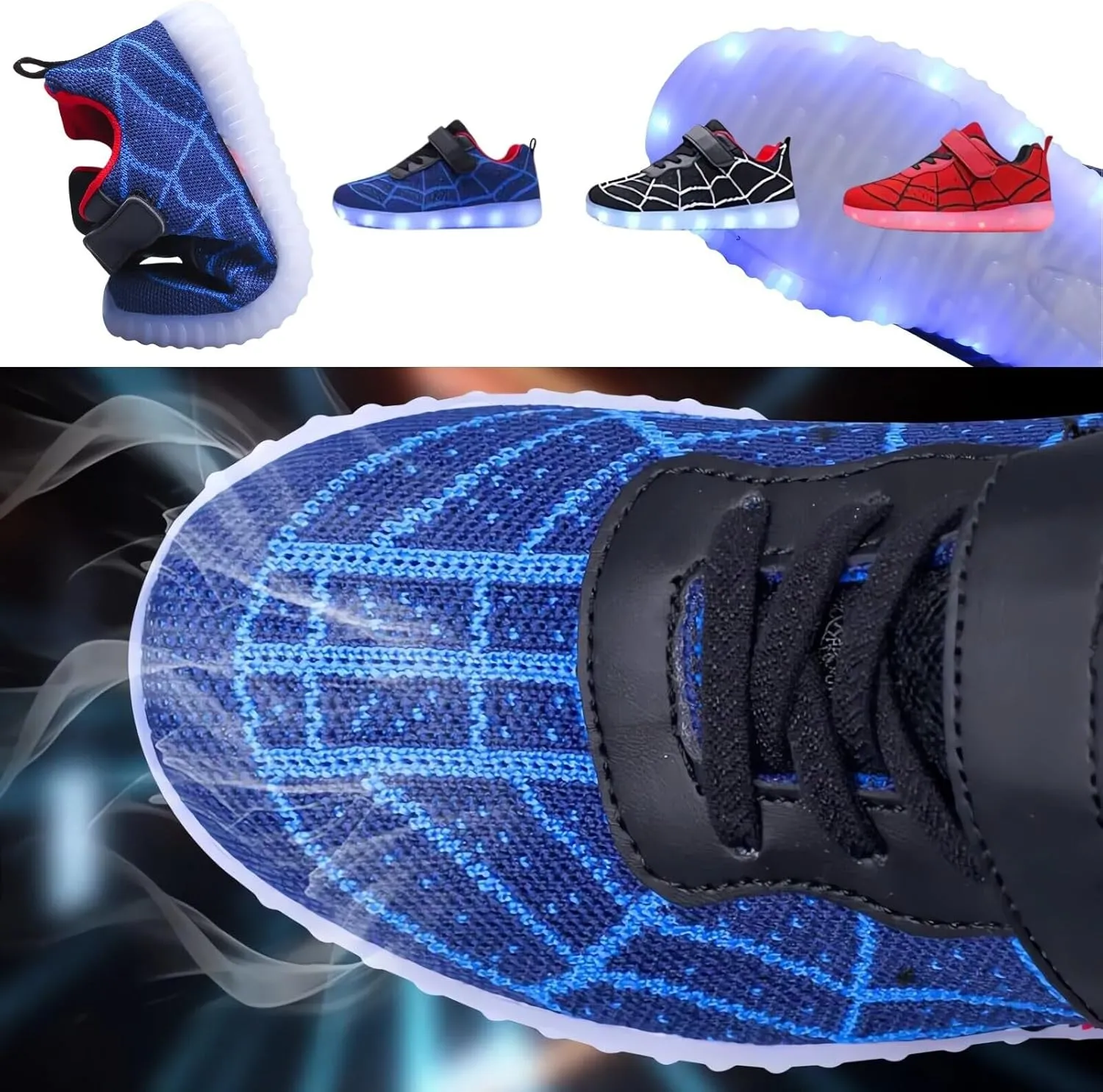 Kids LED Shoes Boys Girls Light Up Trainers Children USB Charging Flashing Sneakers Gift for Birthday Halloween Xmas