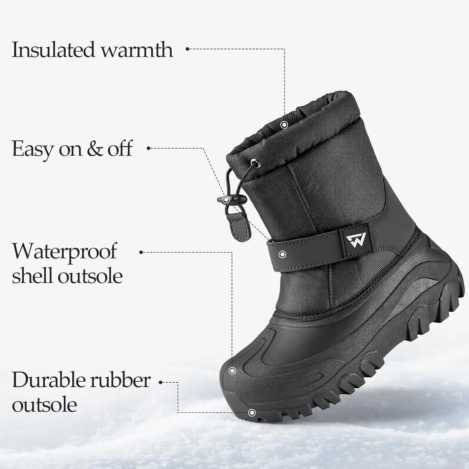 Kids Snow Boots Warm Waterproof Boys Winter Boot Non Slip Snow Shoes Outdoor Boys Girls Snow Boots