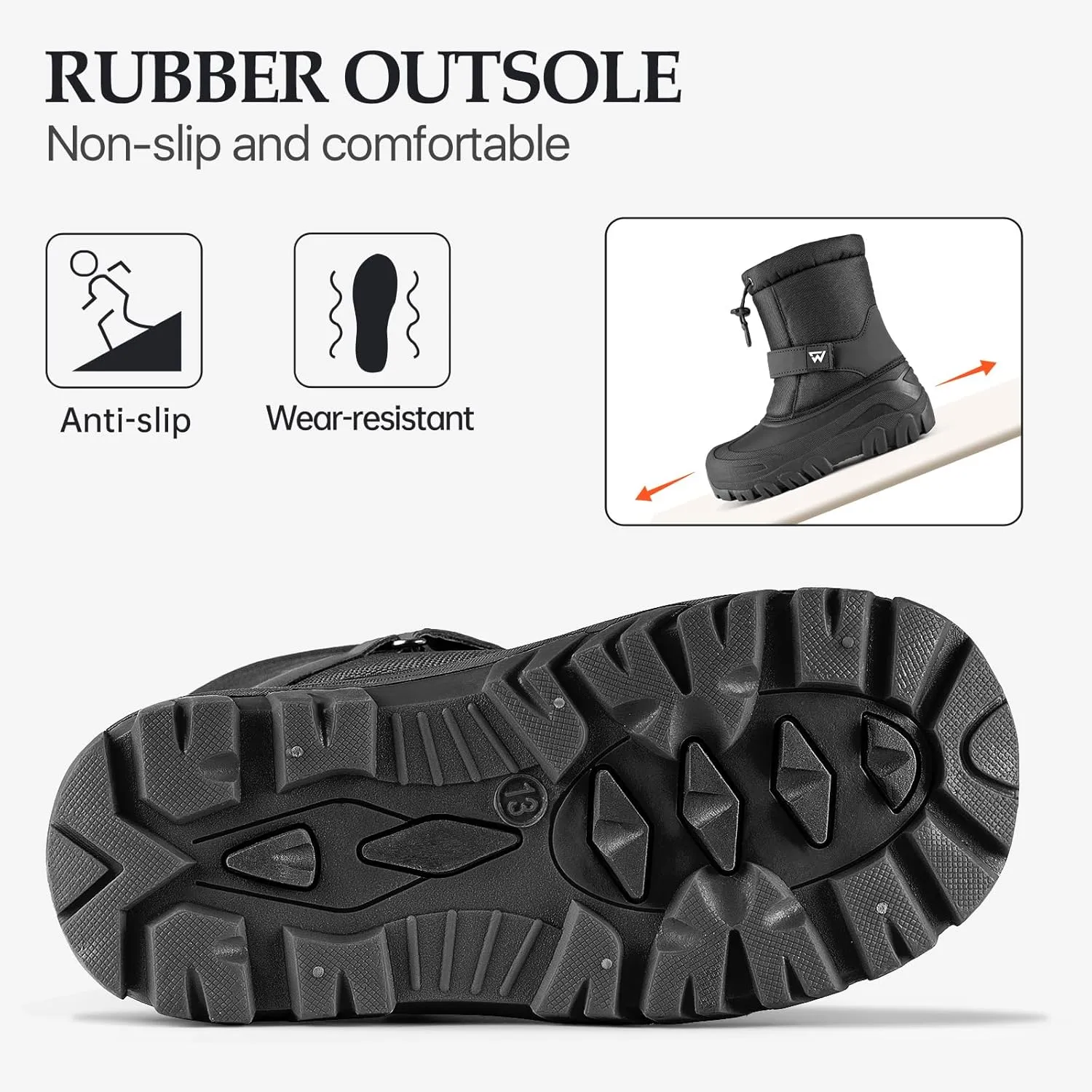 Kids Snow Boots Warm Waterproof Boys Winter Boot Non Slip Snow Shoes Outdoor Boys Girls Snow Boots