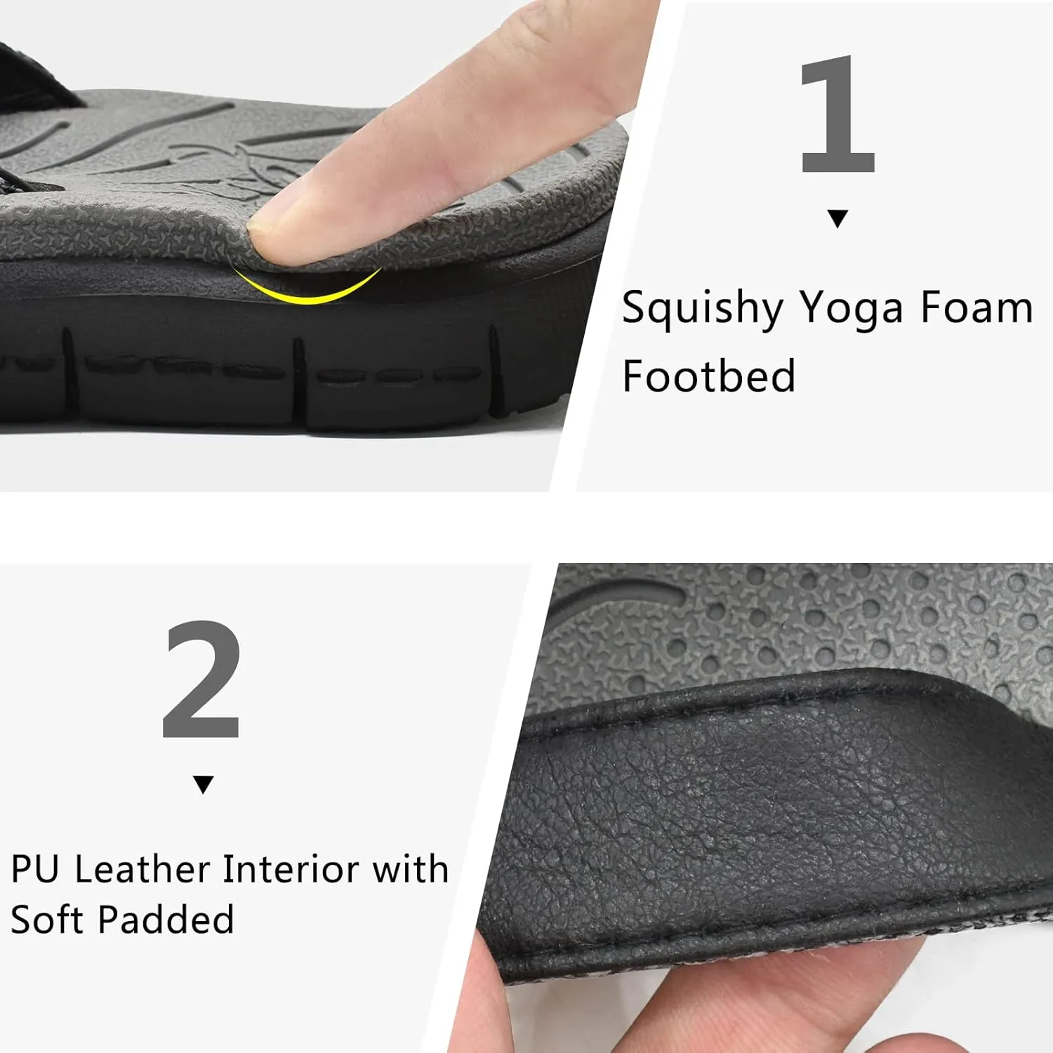 KuaiLu Womens Casual Flip Flops Yoga Mat Comfortable Cushion Arch Support Walking Thong Sandals Lightweight Non-Slip Summer Beach Slippers