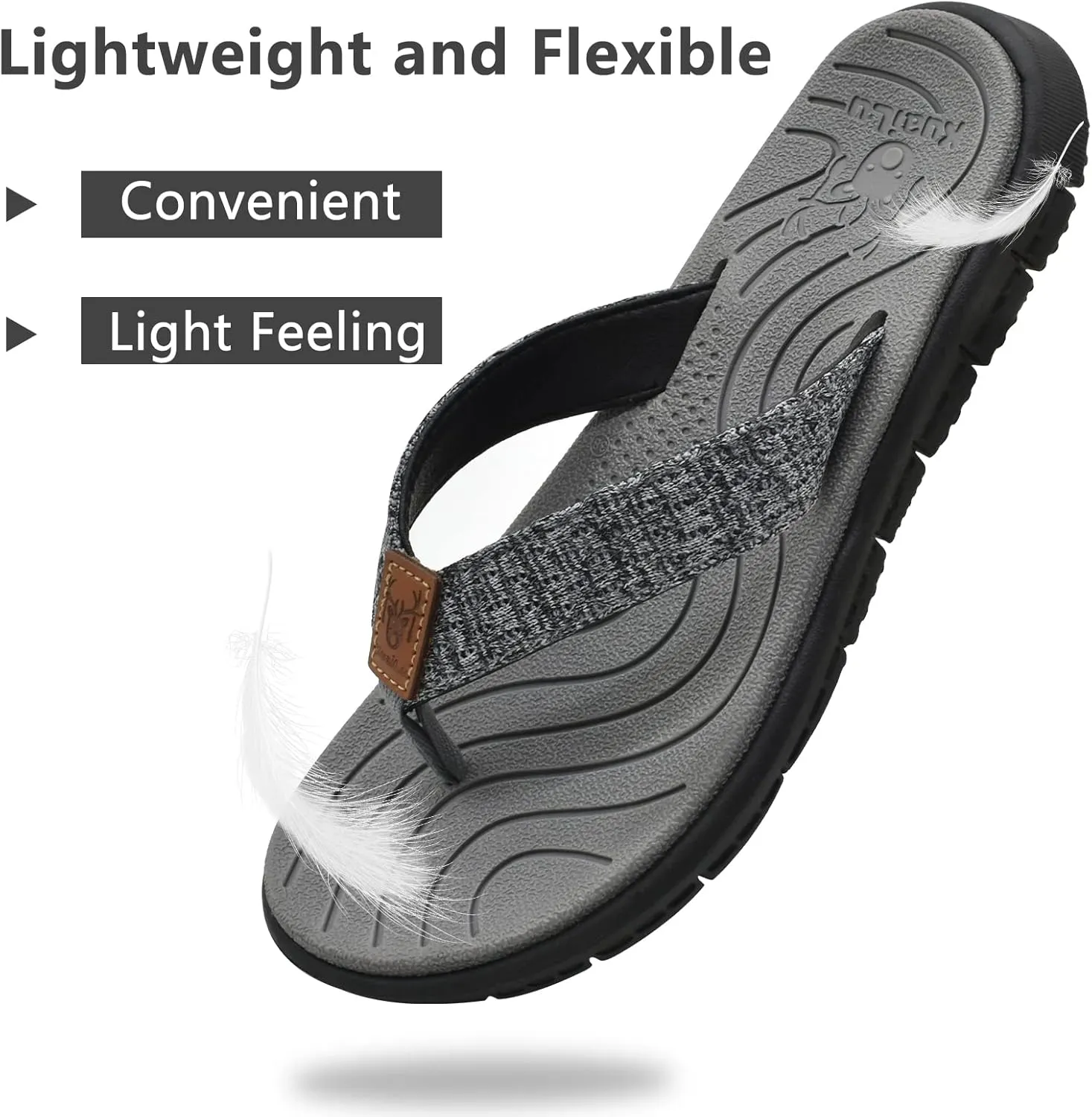 KuaiLu Womens Casual Flip Flops Yoga Mat Comfortable Cushion Arch Support Walking Thong Sandals Lightweight Non-Slip Summer Beach Slippers