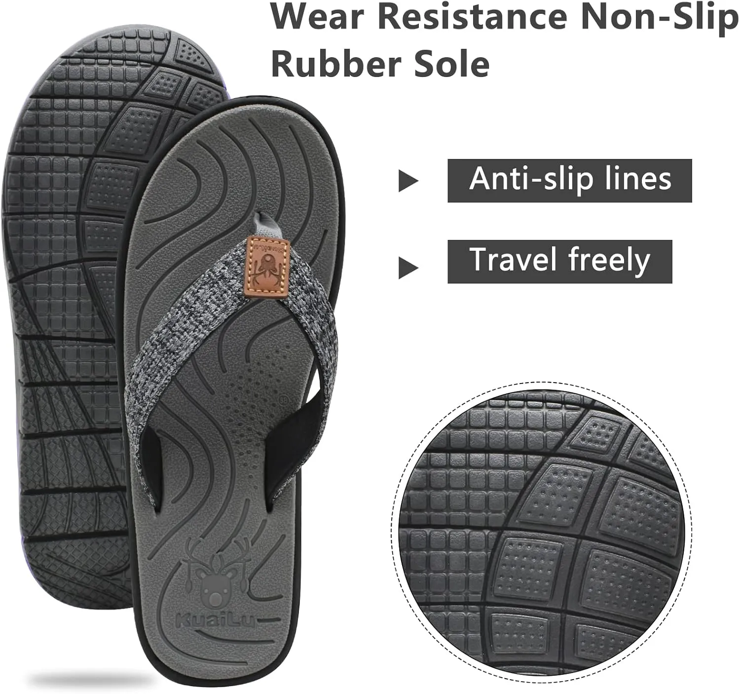 KuaiLu Womens Casual Flip Flops Yoga Mat Comfortable Cushion Arch Support Walking Thong Sandals Lightweight Non-Slip Summer Beach Slippers