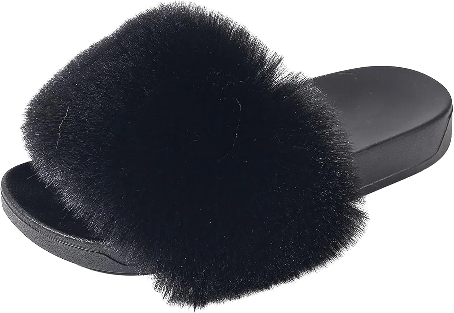 Ladies Fluffy Slippers Faux Fur Soft Slippers Stylish Open Toe Girls Sandals Outdoor Indoor Furry Comfortable