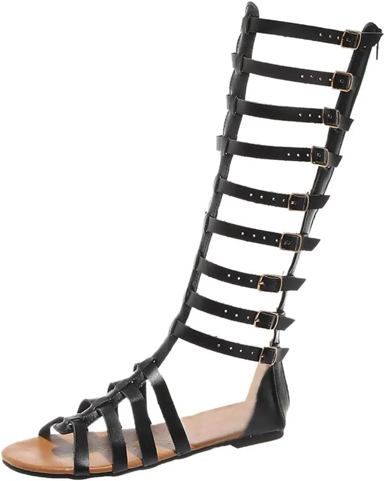 Ladies High Women Shoes Retro Boots Casual Knee Sandals Women's Sandals