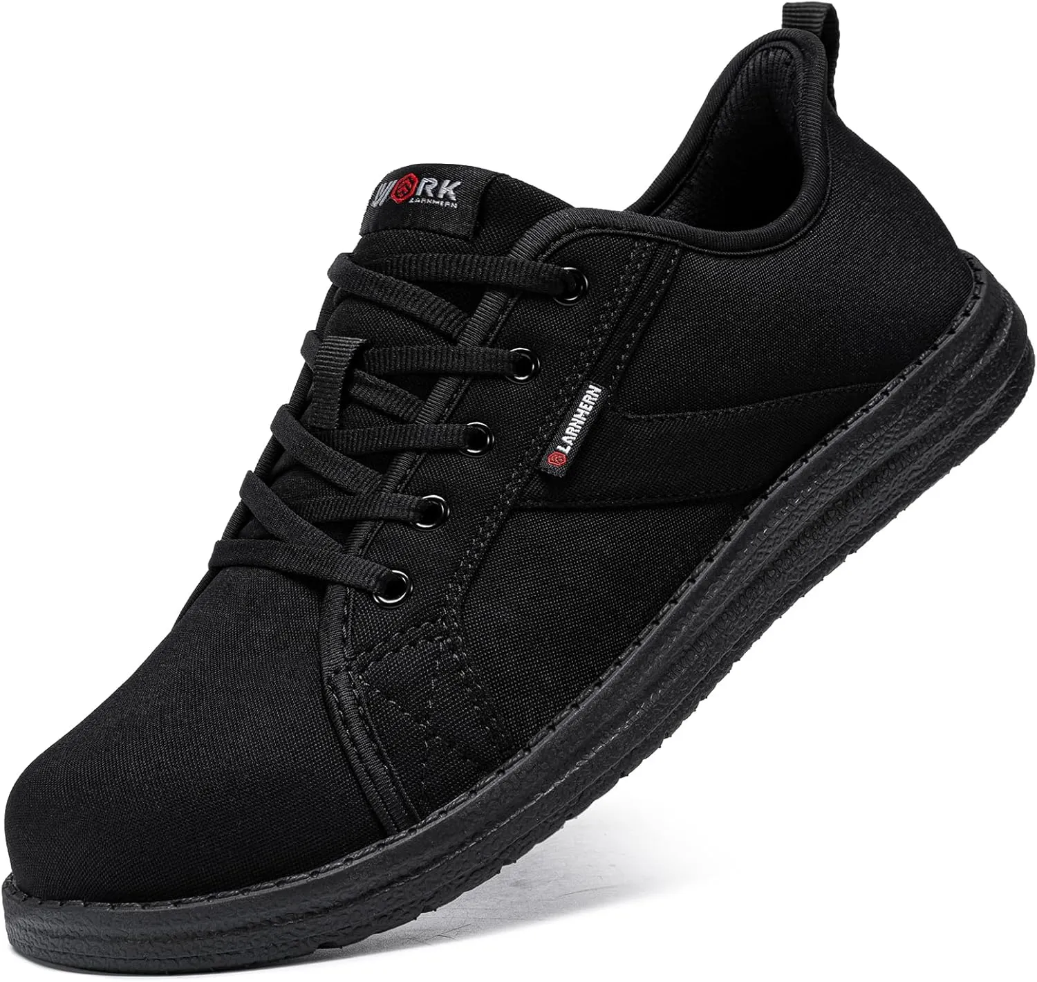 LARNMERN Slip On Steel Toe Shoes Women Work Walking Sneakers Skate Hands Free Safety Tennis Shoes