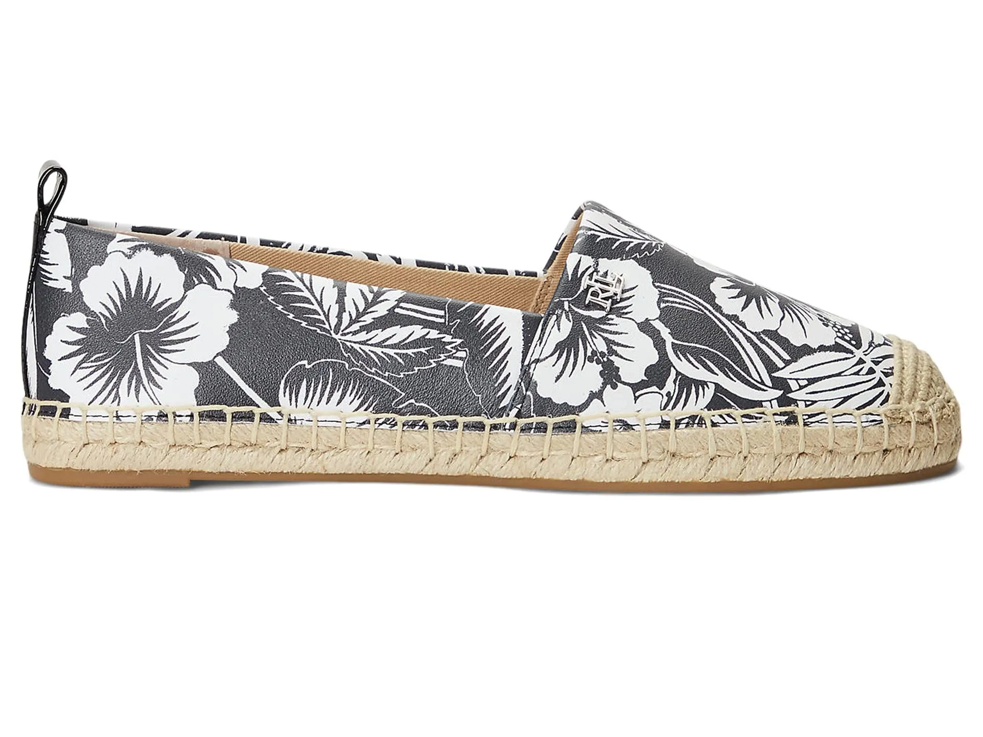 Lauren Ralph Lauren Cameryn III Espadrilles Flat Black/White/Black 8 B (M)