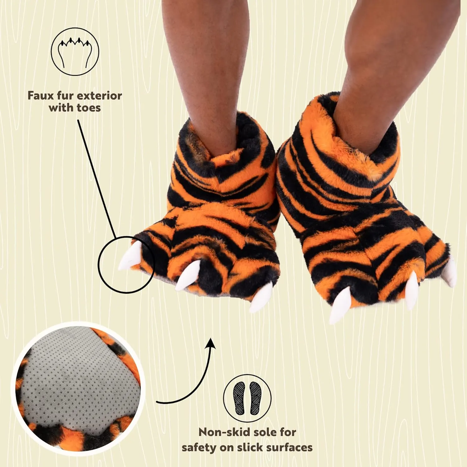 Lazy One Animal Paw Slippers for Kids and Adults, Fun Costume for Kids, Cozy Furry Slippers