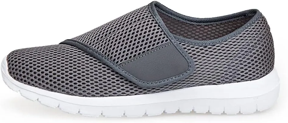 LEADER SHOW Men's Casual Comfort Walking Shoes Ultralight Flats Non-Slip Hook & Loop Fashion Sneakers