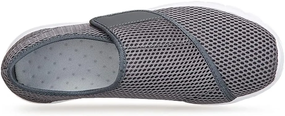 LEADER SHOW Men's Casual Comfort Walking Shoes Ultralight Flats Non-Slip Hook & Loop Fashion Sneakers