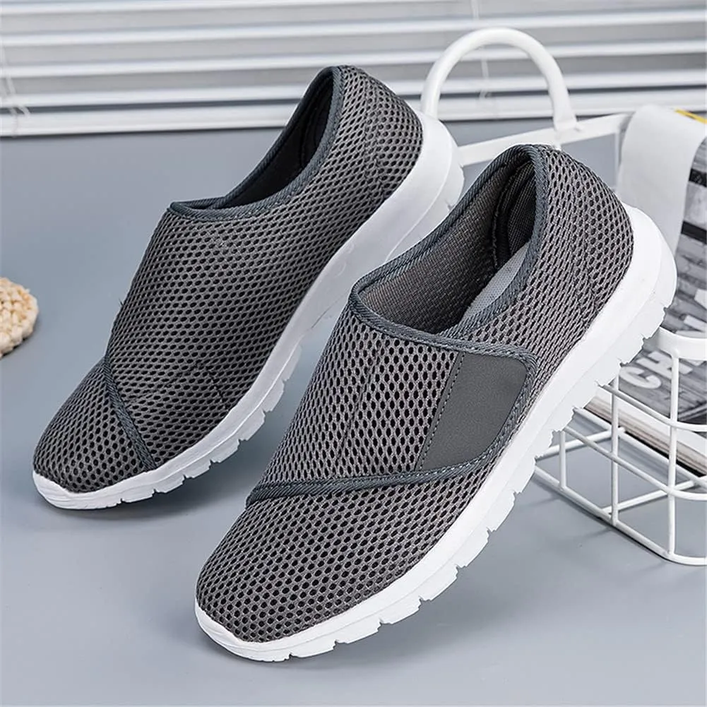 LEADER SHOW Men's Casual Comfort Walking Shoes Ultralight Flats Non-Slip Hook & Loop Fashion Sneakers