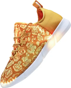 LED Fiber Optic Shoes Light Up Sneakers for Women Men Luminous Trainers Flashing Sneakers for Festivals, Christmas, Halloween, New Year Party with USB Charging, White