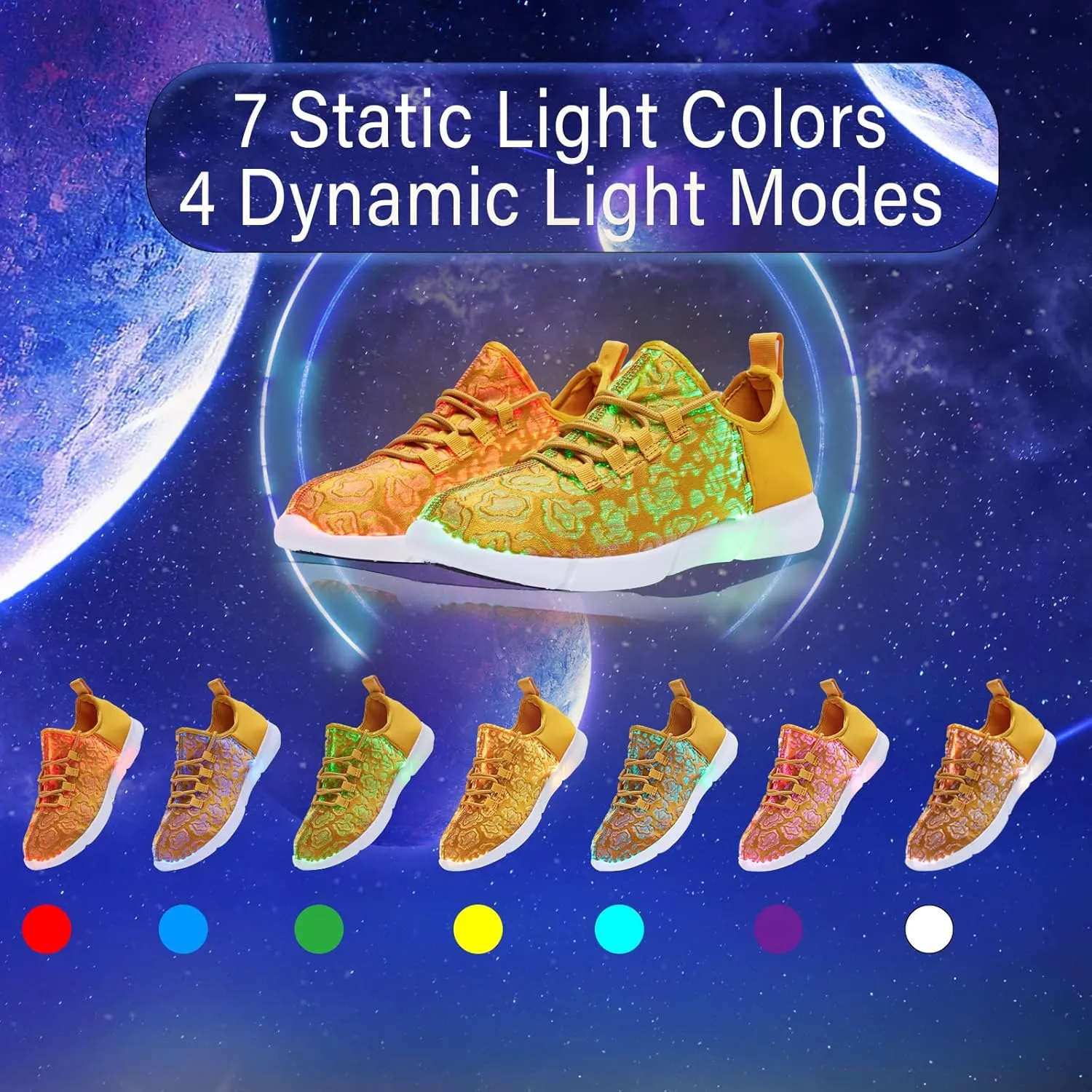 LED Fiber Optic Shoes Light Up Sneakers for Women Men Luminous Trainers Flashing Sneakers for Festivals, Christmas, Halloween, New Year Party with USB Charging, White