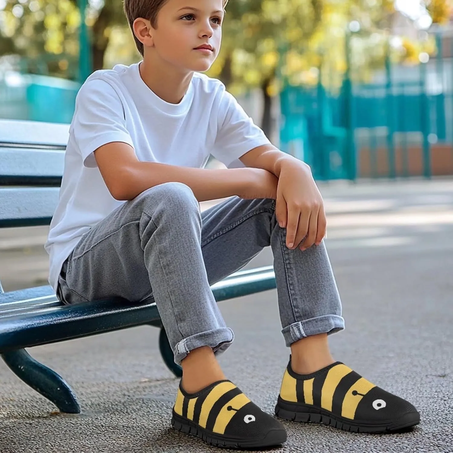 Little Big Kids Boys Girls Sneakers Lightweight Athletic Tennis Shoes Breathable Comfort Outdoor Travel Shoes for Fishing Size 11-15 Black Sole